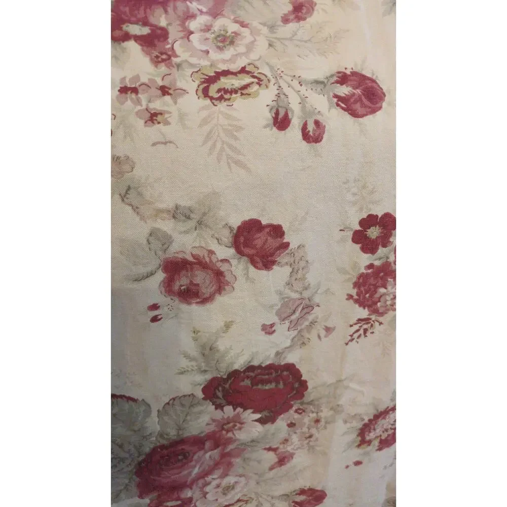 Waverly Norfolk Rose Tab Top Panels Garden Room Set of 2, 44x82 Vintage Cottage